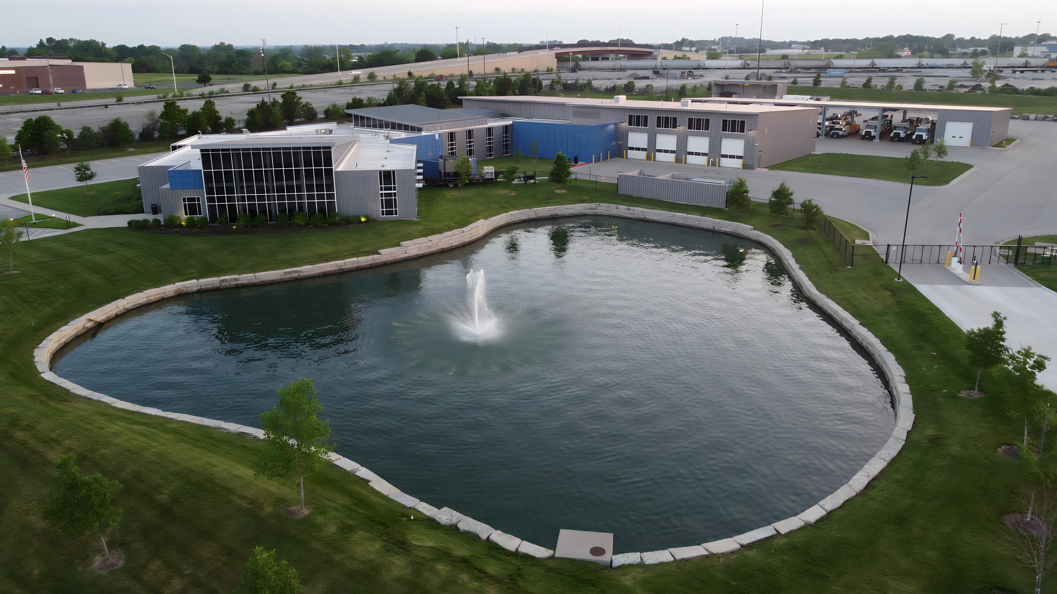 Lee's Summit Water Facility pond with water